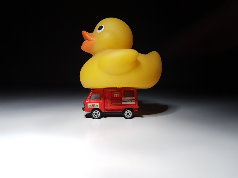 Size comparison to the rubber duckie